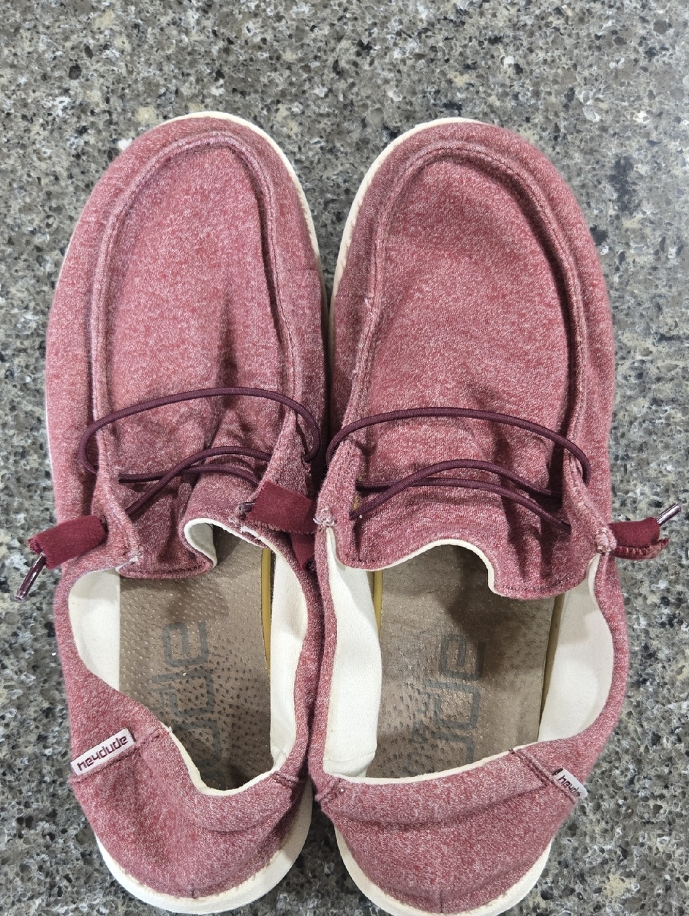 Hey Dude Burgundy Slip On Shoes Womens 9
